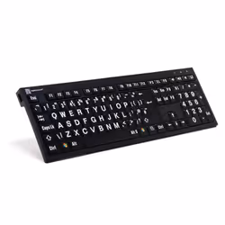 Logickeyboard LargePrint, Taille réelle (100 %), Avec fil, USB, ĄŽERTY, Noir