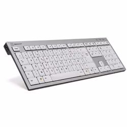 Logickeyboard SKB-AJPU-FR, Taille réelle (100 %), Avec fil, USB, AZERTY, Aluminium, Blanc