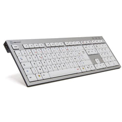 Logickeyboard SKB-AJPU-FR clavier USB AZERTY Français Aluminium, Blanc