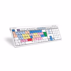 Logickeyboard LKB-MCOM4-CWMU-FR, Taille réelle (100 %), Avec fil, USB, Clavier mécanique, AZERTY, Multicolore