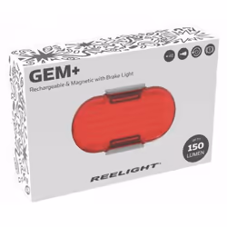 Reelight GEM+, Feu arrière, Rouge, Blanc, IPX4, 180°, LED, Feu clignotant, Feu continu, Flash, Haut