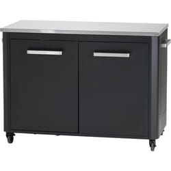 Cuisine extérieure double - COZZE - 90526 - 1274 x 601 x 905 mm - Plan de travail Inox 120 cm- Noir