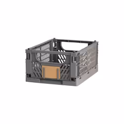 Jeu de Caisses de Rangement Empilables 33 x 24,5 x 15 cm Gris foncé