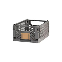 Jeu de Caisses de Rangement Empilables 33 x 24,5 x 15 cm Gris foncé