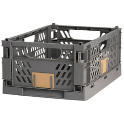 Jeu de Caisses de Rangement Empilables Gris foncé 50 x 33 x 25 cm