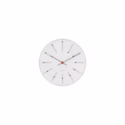 Arne Jacobsen Watches Bankers, Mur, Horloge mécanique, Rond, Blanc, Aluminium, Aluminium