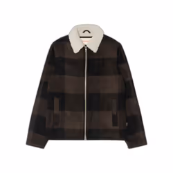 Veste chemise matelassée à carreaux et col teddy Revolution