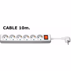 Prise Schuko 6 voies 10M Blanc Prise Schuko 6 voies 10M Blanc EAN: 5711045108808