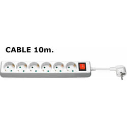 Microconnect - Prise Schuko 6 voies 10M Blanc