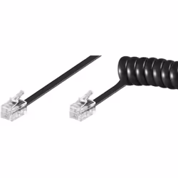 Microconnect RJ10-RJ10, 2m, 2 m, RJ-10, RJ-10, Noir, Mâle, Mâle