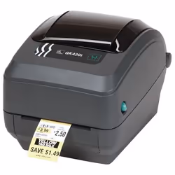 Zebra GK420d, Thermique directe, 203 x 203 DPI, 127 mm/sec, Avec fil, Gris
