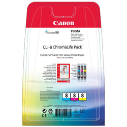 Canon CLI-8 Chromalife Pack cartouche d'encre 3 pièce(s) Original Cyan, Magenta, Jaune