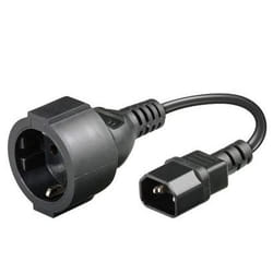 Microconnect C14, M/F, 0.75m Noir 0,23 m Coupleur C14
