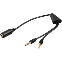 Microconnect AUDAL câble audio 0,4 m 2 x 3.5mm 3,5mm Noir