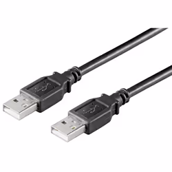 Microconnect USB2.0, M/M, 0.1m, 0,1 m, USB A, USB A, USB 2.0, Mâle/Mâle, Noir