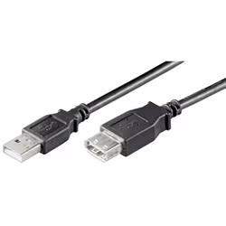 Microconnect USB2.0, M/F, 1.8m, 1,8 m, USB A, USB A, USB 2.0, Mâle/Femelle, Noir