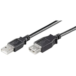 Microconnect USB2.0, M/F, 5m câble USB USB A Noir