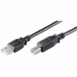 Microconnect USBAB01B, 0,1 m, USB A, USB B, USB 2.0, Mâle/Mâle, Noir
