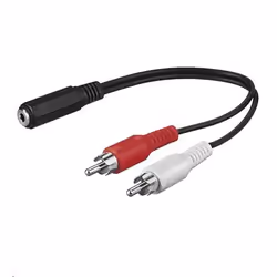 Microconnect AUDALH02, 2 x RCA, Mâle, 3,5mm, Femelle, 0,2 m, Rouge