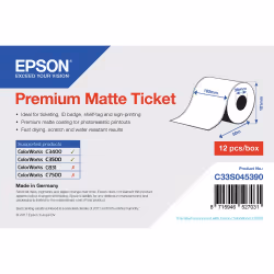 Epson Rouleau d'étiquettes Premium Matte 102mm x 50mm pour TM-C3400, Mat, 107 g/m², 1 pièce(s), 114 mm, 104 mm, 120 mm