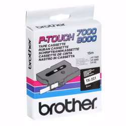 Brother Ruban pour étiqueteuse 9mm, Noir sur blanc, TX, Brother, P-touch PT-7000, PT-8000, 9 mm, 15 m