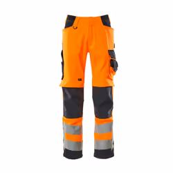MASCOT 15579-860-14010, Pantalons, unisexe, Noir, Orange, Coton, Polyester, 290 g/m², 35%