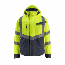 MASCOT 15535-231-17010 Winter Jacket, Veste, Homme, Marine, Jaune, S, Oeko-Tex® Standard 100 EN ISO 20471 - class 3 Hi-Vis Gr ...