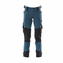 MASCOT 17079-311-44, Pantalons, unisexe, Noir, Bleu, 4 pochettes, Oeko-Tex® Standard 100, ISO 14001, Elastane, Nylon