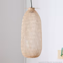 Suspension en bambou - BLOOMINGVILLE - Diamètre 24 cm - Hauteur 65 cm - Style Scandinave - Éclairage Intérieur