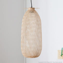 Suspension en bambou - BLOOMINGVILLE - Diamètre 24 cm - Hauteur 65 cm - Style Scandinave - Éclairage Intérieur
