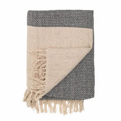 Bloomingville 14208833 plaid 130 x 160 cm Acrylique, Coton, Polyester Beige, Gris