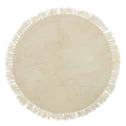 Bloomingville 32708249 tapis de sol Intérieure Rond Laine Crème