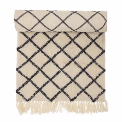 Bloomingville 32708266, Intérieure, Laine, Noir, Crème, Motif, Géométrique, Rectangle