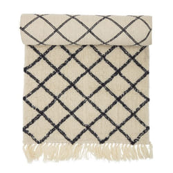 Bloomingville 32708266 tapis de sol Intérieure Rectangle Laine Noir, Crème