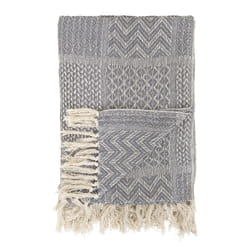 Bloomingville Rodion Plaid, Gris, Coton recyclé