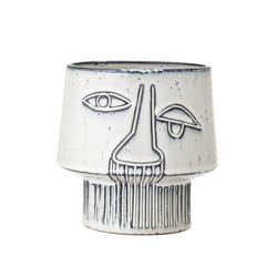 Bloomingville 82044746 pot à fleurs Intérieure Kit de plantation en pot Autonome Grès Gris, Blanc