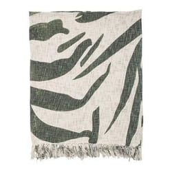 Bloomingville 82045473 plaid 130 x 160 cm Coton Beige, Vert