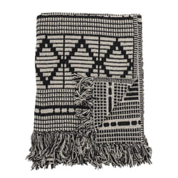 Bloomingville Gutte Plaid, Noir, Coton recyclé