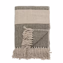 Bloomingville Fidan Plaid, Verte, Coton recyclé