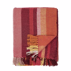 Bloomingville Amra plaid 150 x 130 cm Coton Rouge