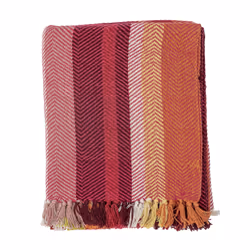 Bloomingville Amra plaid 150 x 130 cm Coton Rouge