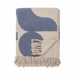 Bloomingville Agno Plaid, Blue, Coton recyclé