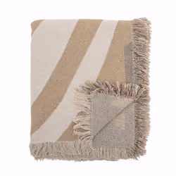 Bloomingville Orinoco Plaid, Nature, Coton recyclé, 1 pièce(s)