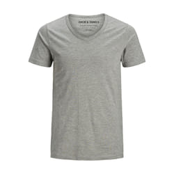 T-shirt Stretch Fit Col en V Manches courtes Gris Clair