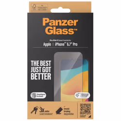 PanzerGlass Ultra Wide Fit, Apple, Apple - iPhone 15 Pro Max, Application à sec, Résistant aux chocs, Transparent, 1 pièce(s)