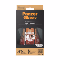 PanzerGlass Privacy Screen Protector iPhone 2023 6.1 Ultra-Wide Fit Protection d'écran transparent Apple 1 pièce(s)