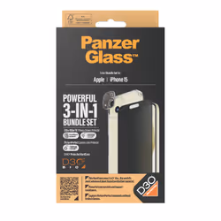 PanzerGlass Privacy 3-in-1-Pack iPhone 2023 6.1 Protection d'écran transparent Apple 1 pièce
