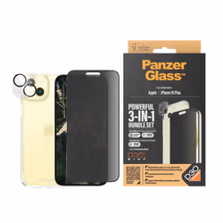 PanzerGlass Privacy 3-in-1-Pack iPhone 2023 6.7 Protection d'écran transparent Apple 1 pièce