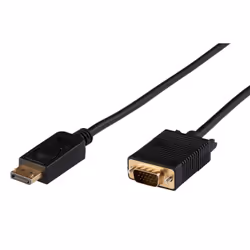 Microconnect DP-VGA-MM-300, 2 m, DisplayPort, VGA (D-Sub), Mâle, Mâle, Or