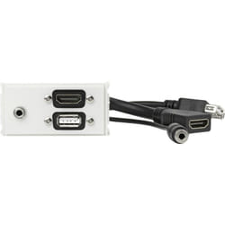 Vivolink WI221294 prise de courant HDMI + USB A + 3,5 mm Blanc